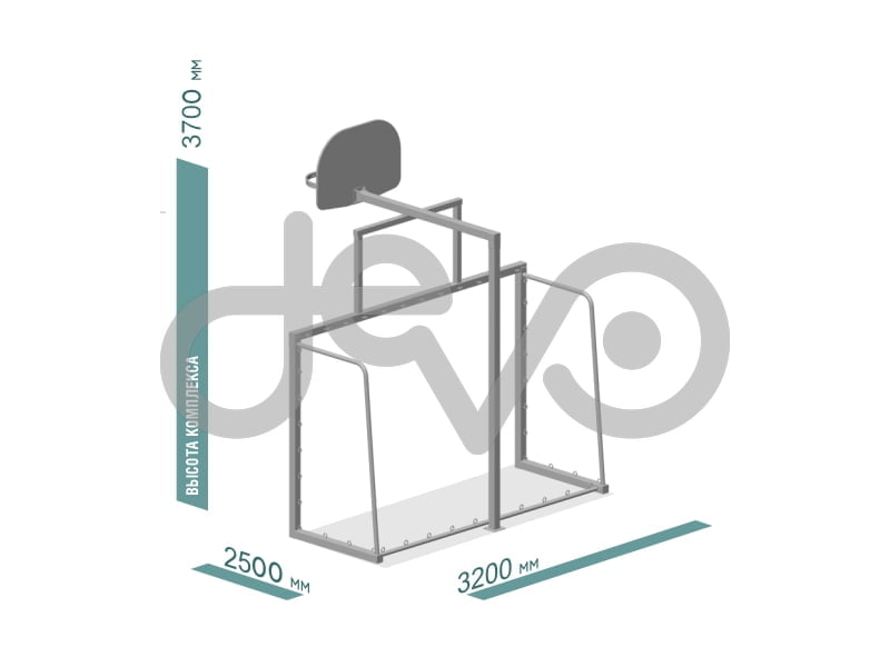 Оборудование для спортивных игр. Ворота с баскетбольным щитом (разборные, без сетки) 03