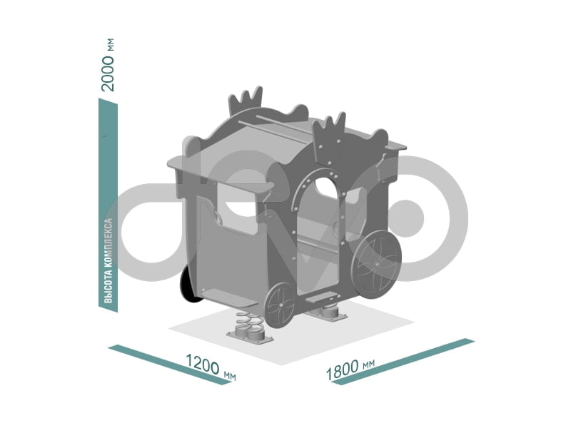 Качалка детской игровой площадки Карета
